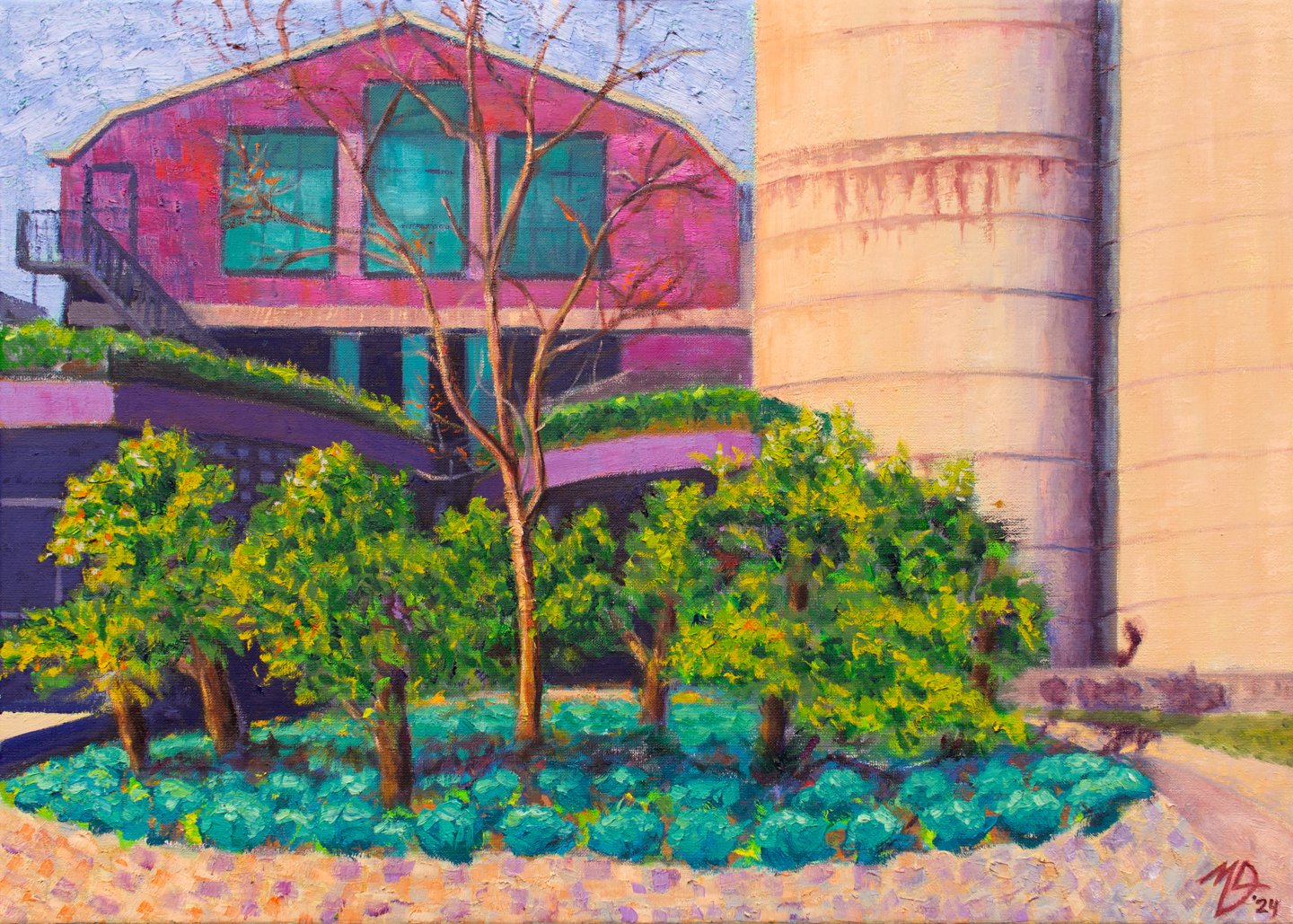 Impressionistic oil painting of the Noordkade, Veghel