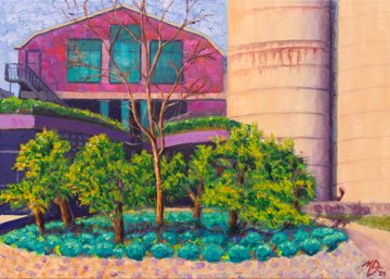 Impressionistic oil painting of the Noordkade, Veghel